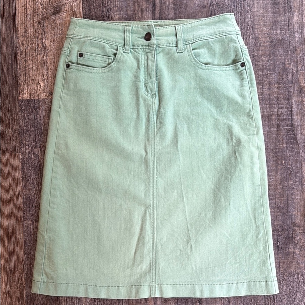 Green Denim Skirt